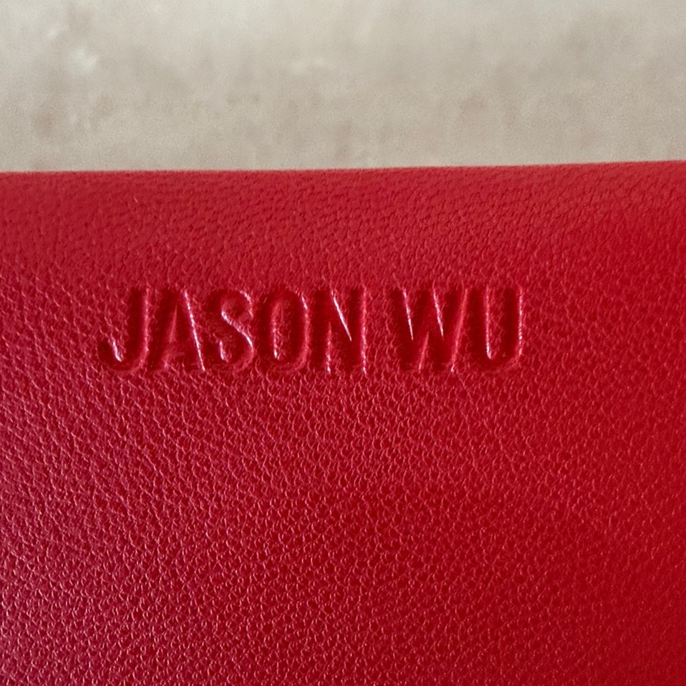 Jason Wu Red Pleated Twist-Front Shoulder Bag - Picture 7 of 8